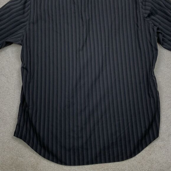 7 Diamonds Shirt Men XXL Button Up Long Sleeve Black Striped - Picture 8 of 14